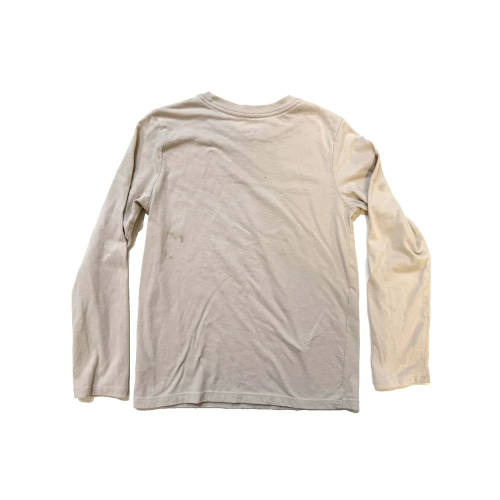 Cat & Jack Shirt Youth Medium 8/10 Beige Felidae Big Cat Graphic Long Sleeve Top